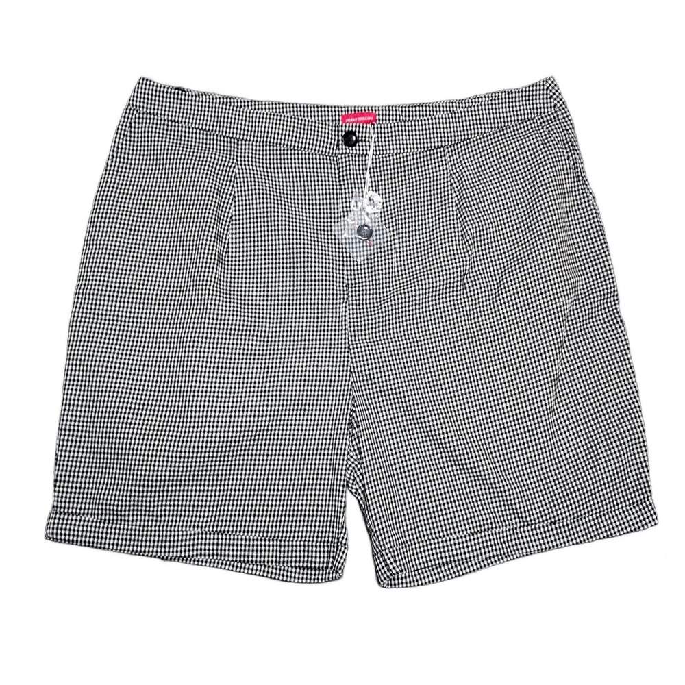 Urban Threads‎ Shorts Women 26 Plus Black White Plaid Micro Check Casual Dressy